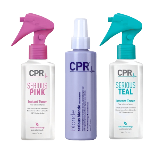 CPR Serious Pink, Serious Blonde and Serious Teal instant toners