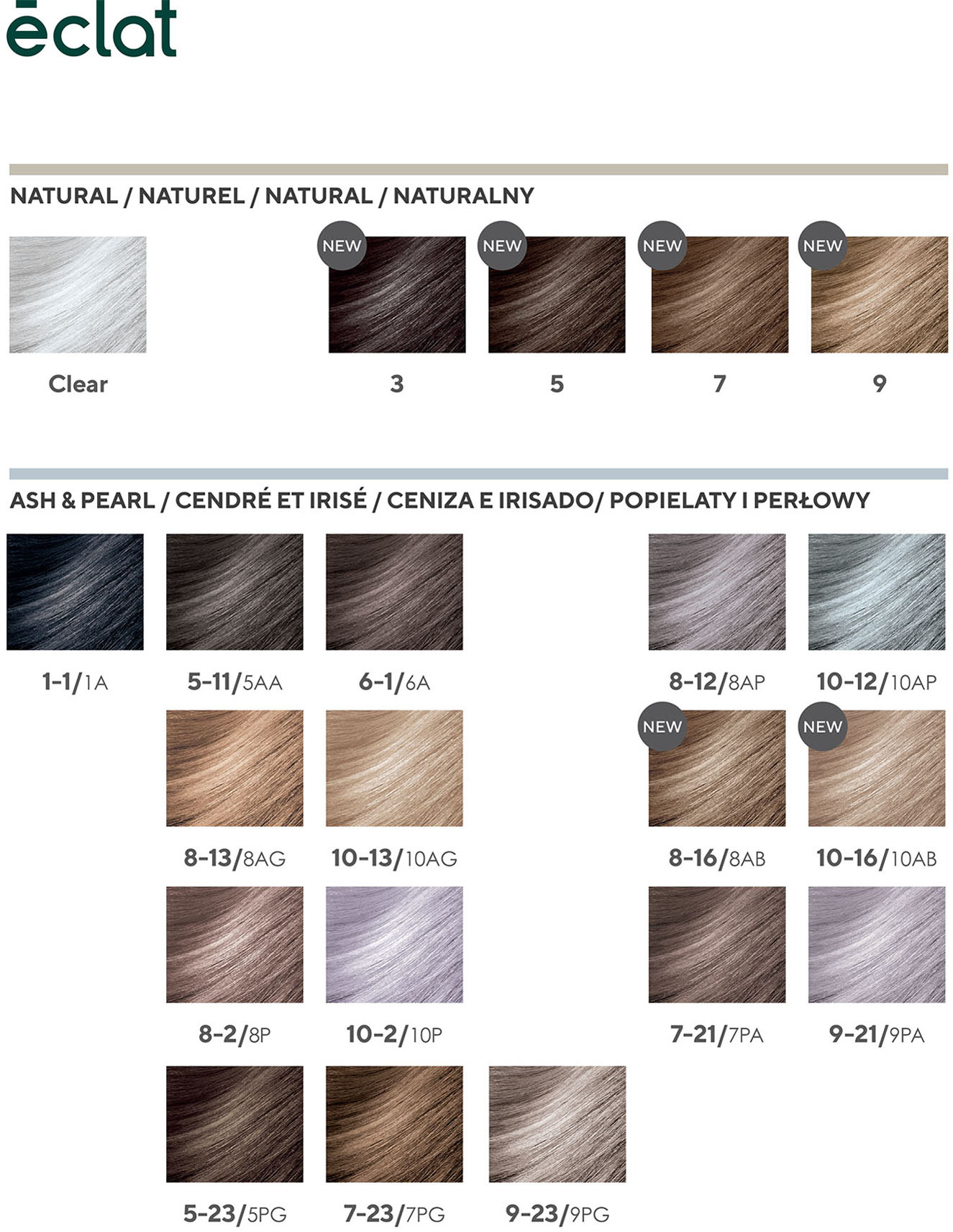 Éclat colour chart, part 1