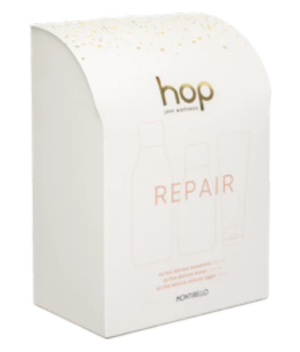 hop Repair Holiday Pack: Ultra Repair shampoo, rinse and mask in a gift box.