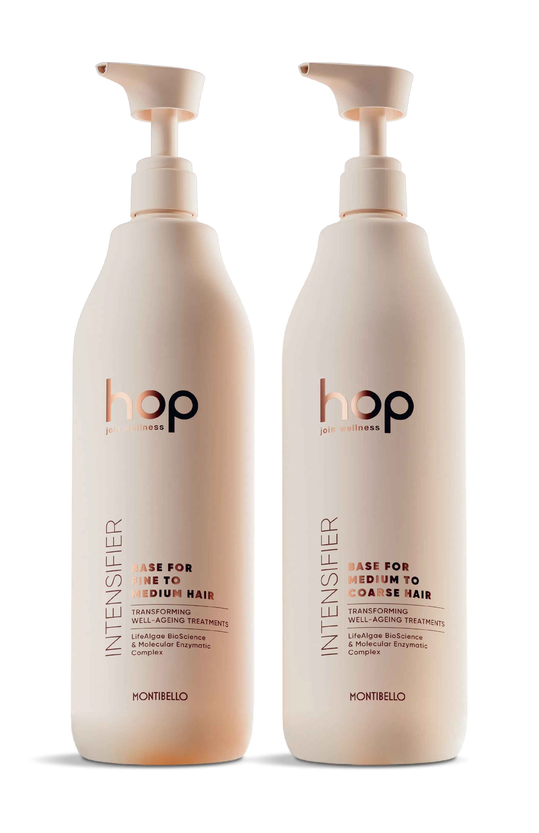 The two Hop Treatment intensifier bases, fine to medium and medium to coarse