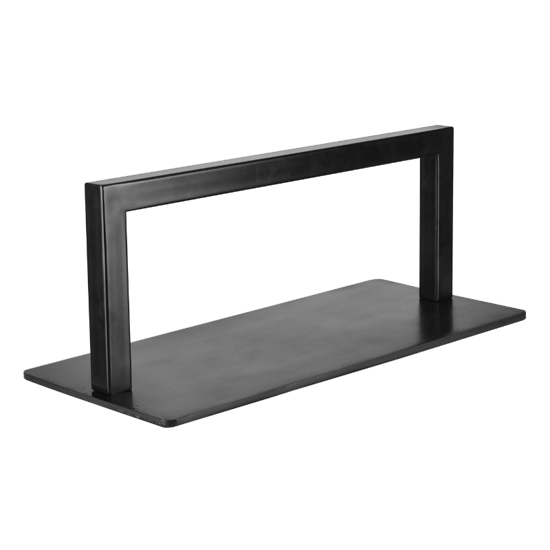 Zurich footrest, a black bar on a rectangular plate
