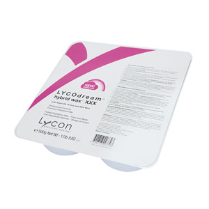 LYCOdream hybrid wax Pop n Go trays, 500g, in white with a magenta swoosh