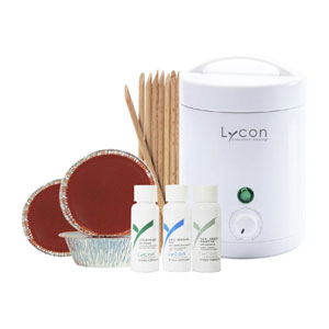 Lycon LycoPro Baby Face waxing kit — wax heater, pre and post lotions, spatulas and wax discs